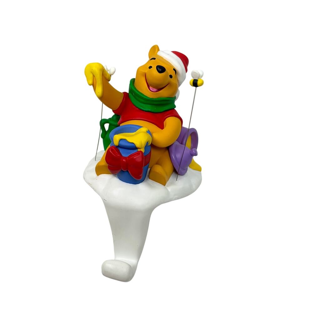 Disney Winnie the Pooh stocking holder. Christmas, santa hat, holiday, honey bee